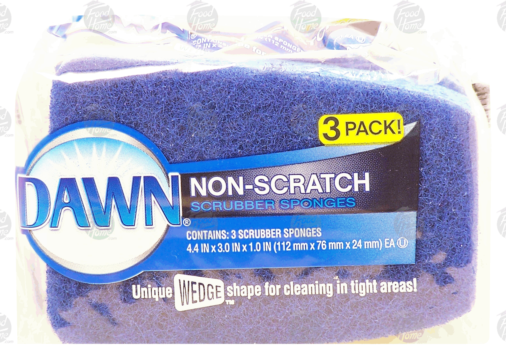 Dawn  non-scratch scrubber sponges, unique wedge shape for cleaning in tight areas Full-Size Picture